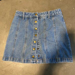 Jean Button Up Skirt